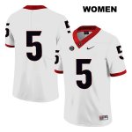 Women's Georgia Bulldogs NCAA #5 Matt Landers Nike Stitched White Legend Authentic No Name College Football Jersey CFW1654OT
